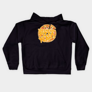 WEEKEND PIZZA YEAH! Crispy Delightful Slices - Vibrant Black, White, Red, Yellow, Orange, Green Kids Hoodie